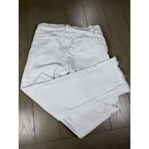 Current Elliott Cropped Flare Jeans Womens 27 White Distressed Raw Hem